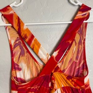 Liz Lange Maternity Floral Maxi Dress Cross Back